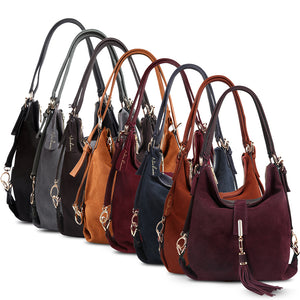 Nico Louise | Real Suede Leather Shoulder Bag - Top-handle bags Purse.