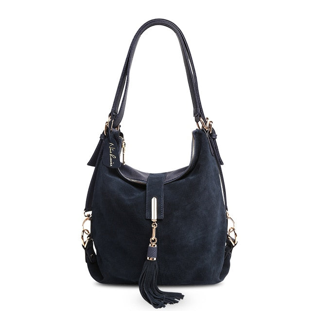 Nico Louise | Real Suede Leather Shoulder Bag - Top-handle bags Purse.