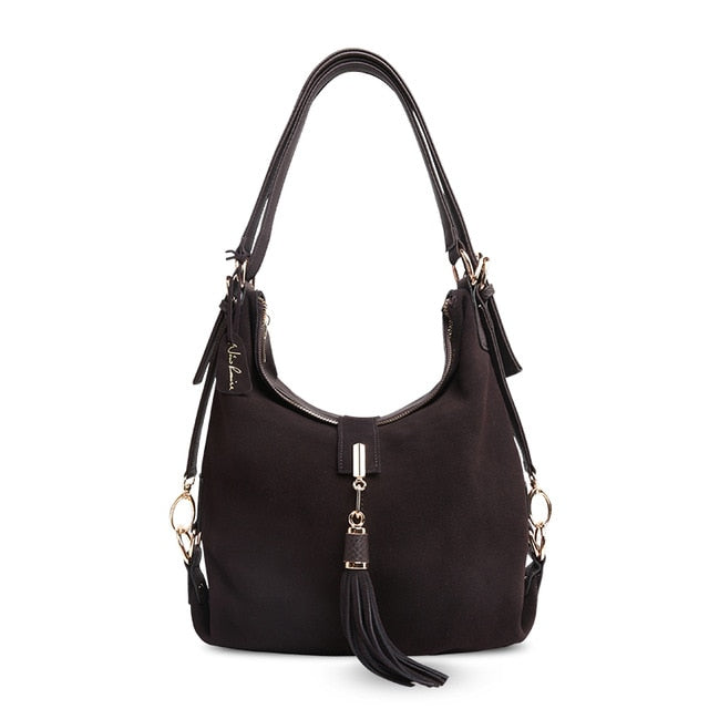 Nico Louise | Real Suede Leather Shoulder Bag - Top-handle bags Purse.