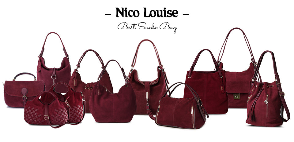 Nico Louise | Real Suede Leather Shoulder Bag - Top-handle bags Purse.