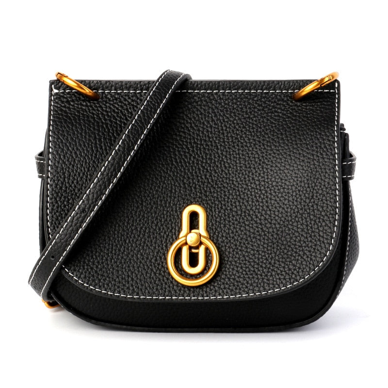 Handbag Ladies New Hot Genuine - Leather Elegant Saddle Bag For Mature Women High Quality.