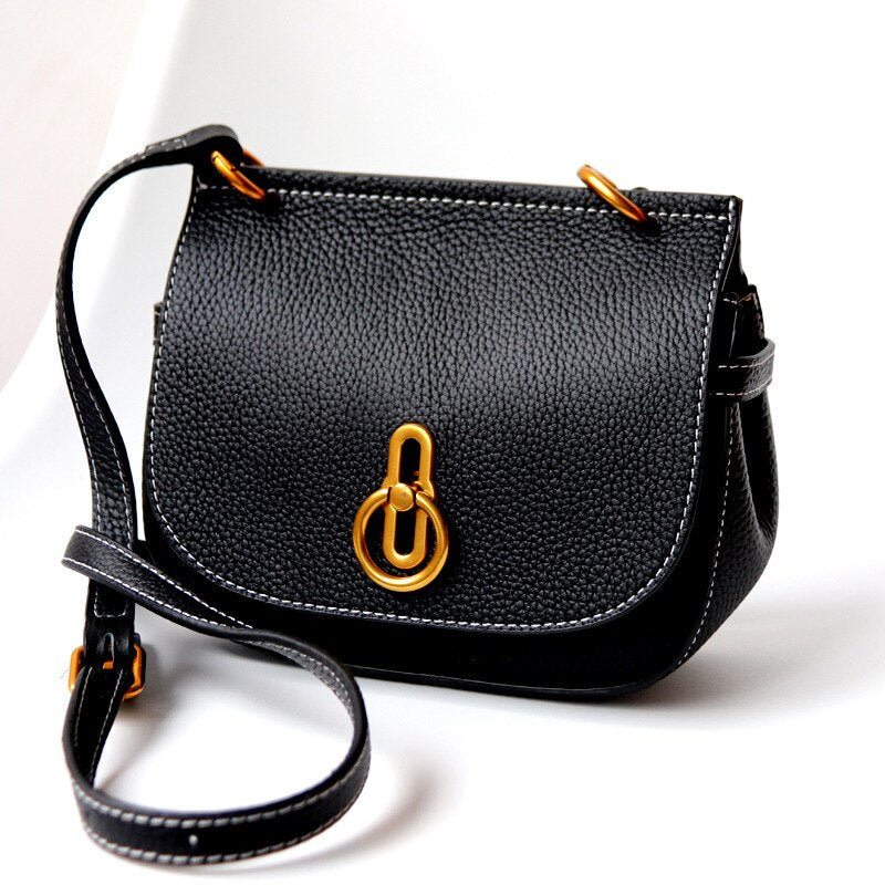 Handbag Ladies New Hot Genuine - Leather Elegant Saddle Bag For Mature Women High Quality.