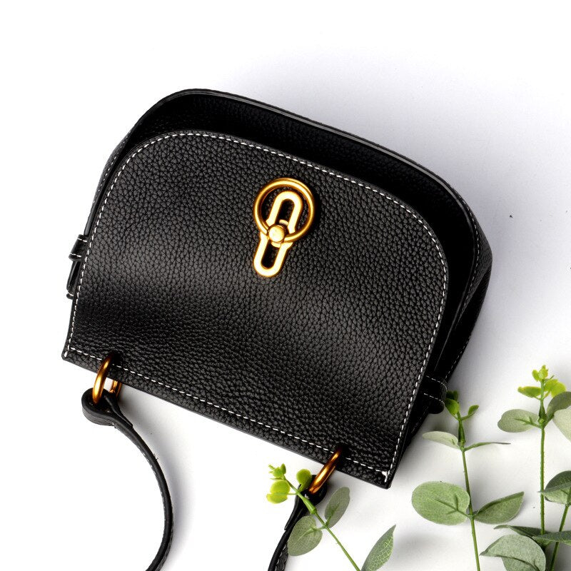 Handbag Ladies New Hot Genuine - Leather Elegant Saddle Bag For Mature Women High Quality.