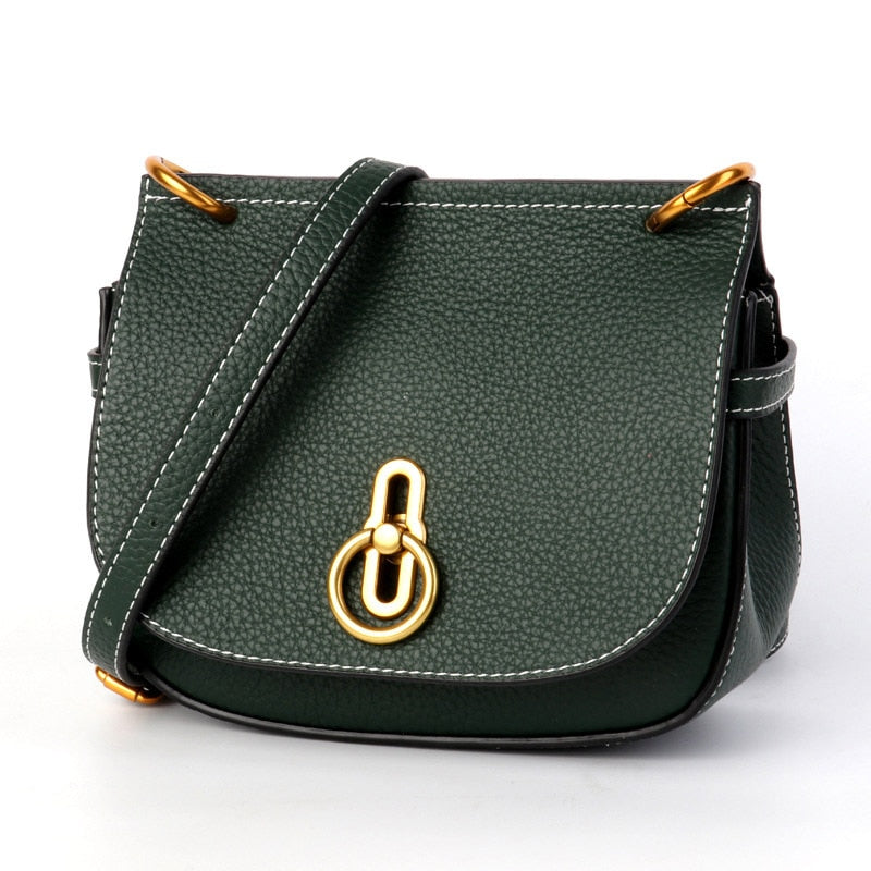 Handbag Ladies New Hot Genuine - Leather Elegant Saddle Bag For Mature Women High Quality.