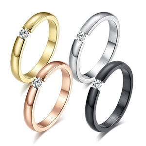 Engagement Ring for Women Stainless Steel (Silver color & Gold color).