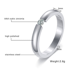 Engagement Ring for Women Stainless Steel (Silver color & Gold color).