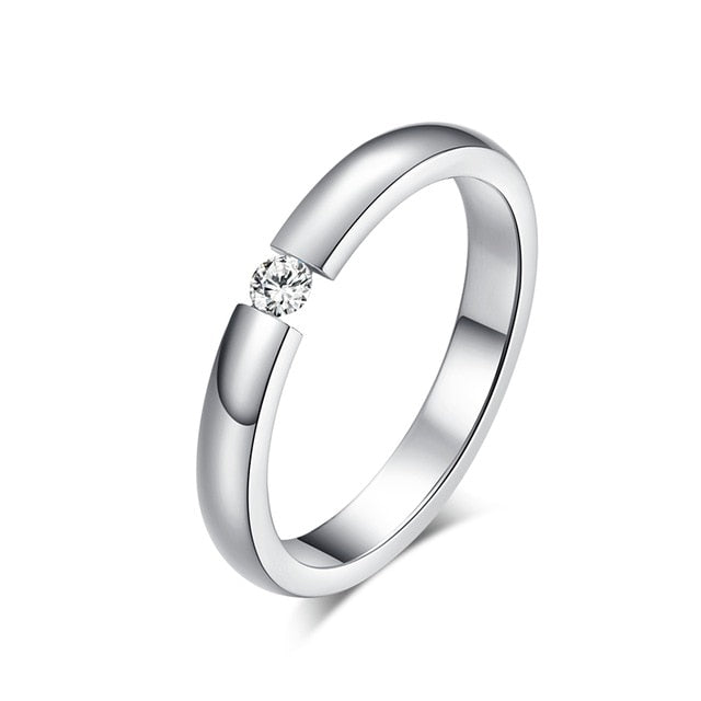 Engagement Ring for Women Stainless Steel (Silver color & Gold color).