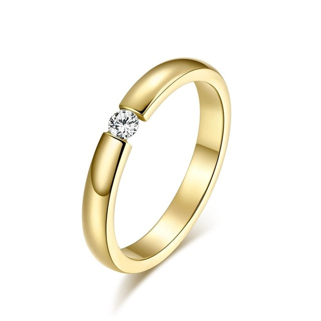 Engagement Ring for Women Stainless Steel (Silver color & Gold color).