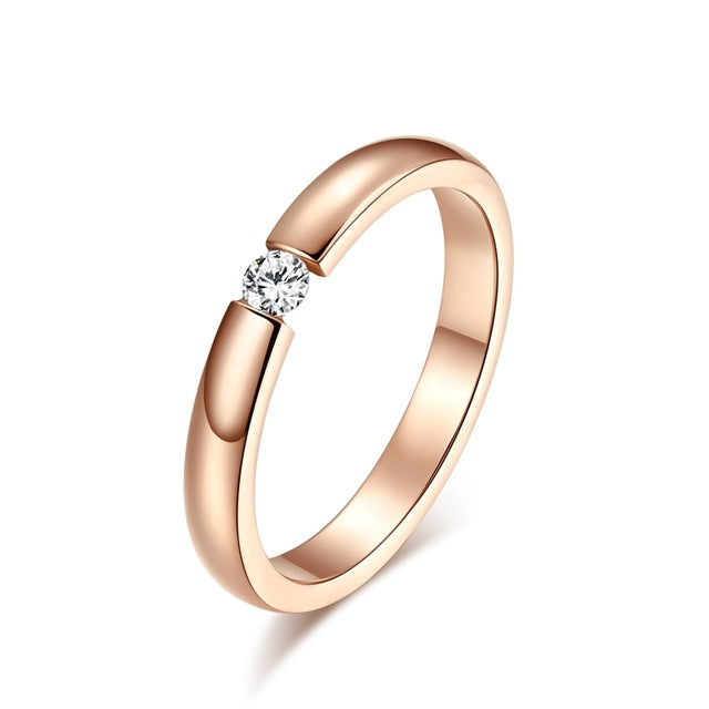 Engagement Ring for Women Stainless Steel (Silver color & Gold color).