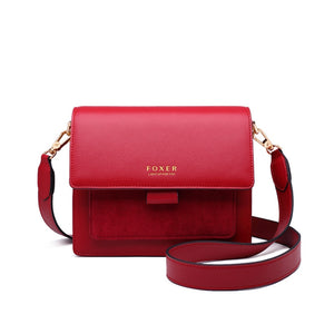 FOXER Women Crossbody Bag Shoulder Bags Shoulder Bag Purse Lady Flap Female Messenger Bag Valentine's Day Present Gift