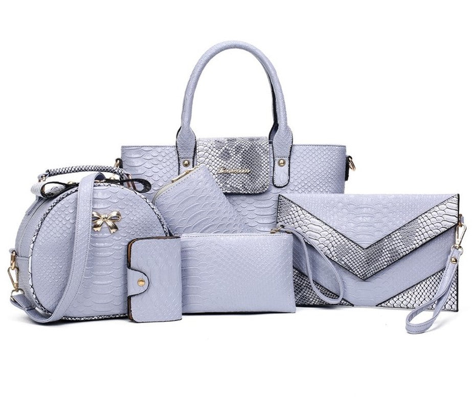 [6 Pieces] Set Leather Bags Alligator - Shoulder Bag Female Casual Tote - Women Messenger Bag Set Bolsas Feminina.