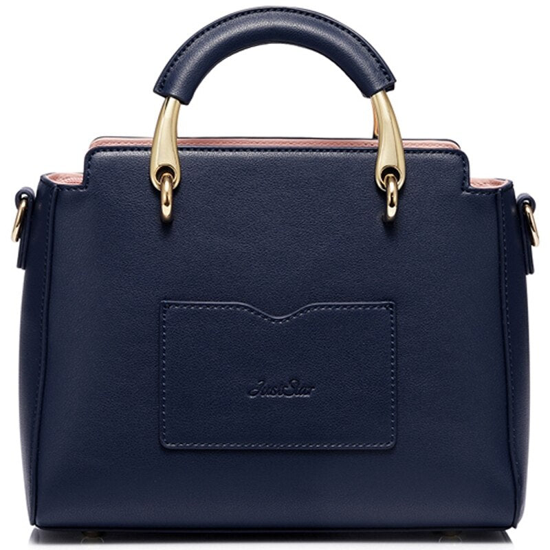 BEAU-Just Star Leather Handbag Ladies Embroidered Cat Handbag Purse Ladies Tassel Stitching Casual Messenger Bag