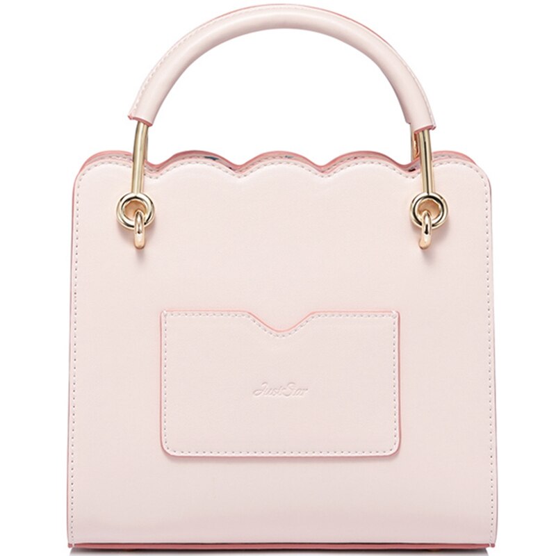 Just Star Women'S Pu Leather Handbag Ladies Fashion Stitching Handbag Lady Flower Tassel Fresh Color Crossbody Bag