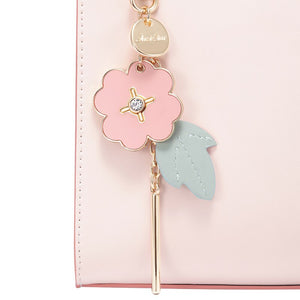 Just Star Women'S Pu Leather Handbag Ladies Fashion Stitching Handbag Lady Flower Tassel Fresh Color Crossbody Bag