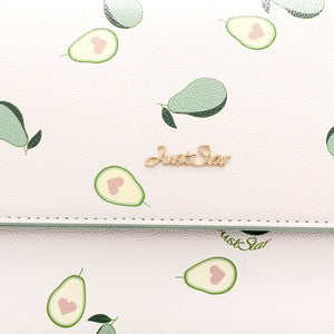 JUST STAR Women's PU Leather Handbags Ladies Fashion Avocado Fruit Printing Shoulder Tote Purse Female Chains Flap Messenger Bag