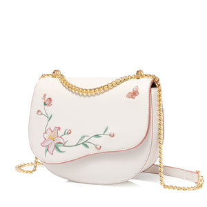 JUST STAR Brand Women's PU Leather Messenger Bags Ladies Fashion Embroidery Crossbody Bags Female Chains Saddle Shoulder Purse