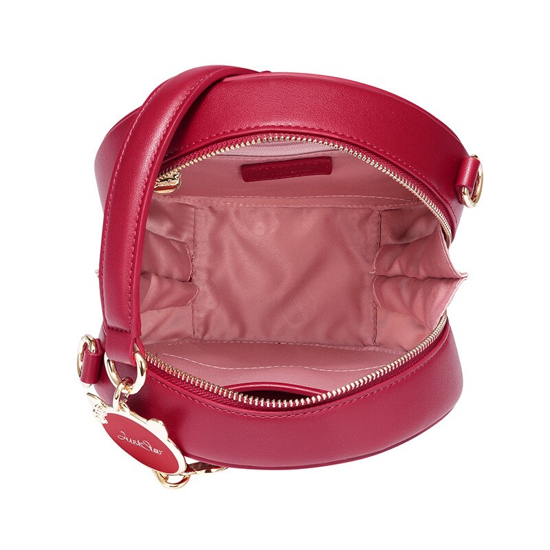 JUST STAR Women's PU Handbags Ladies Fashion Circular Tote Purse Female Mini Chains Suede Crossbody Bags