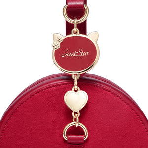 JUST STAR Women's PU Handbags Ladies Fashion Circular Tote Purse Female Mini Chains Suede Crossbody Bags