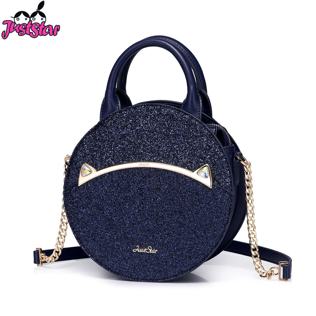 JUST STAR Ladies PU Leather Tote Purse Cute Small Chains All-match Women's Handbags