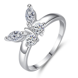 [BEIVER] Butterfly Shining Crystal Zircon Ring for Women Princess - Luxury Rings - Jewelry Fashion.
