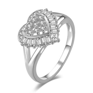 [Beiver] Trendy Micro Pave Cubic Zirconia White Gold Rings for Women | Jewelry Rings Party Decoration.
