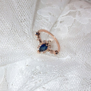 New Korean Sweet Heart Flower Cubic Zircon Adjustable Rings For Women.