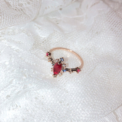 New Korean Sweet Heart Flower Cubic Zircon Adjustable Rings For Women.