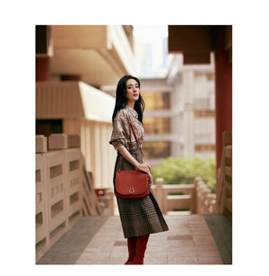 Handbag Ladies New Hot Genuine - Leather Elegant Saddle Bag For Mature Women High Quality.