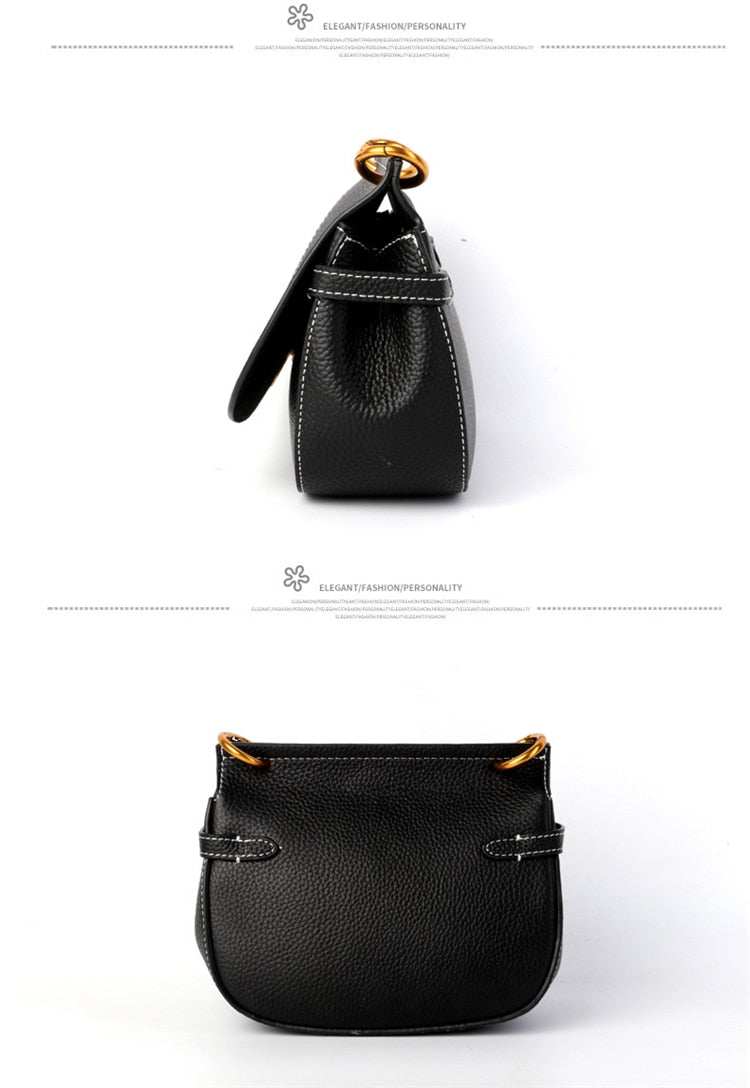 Handbag Ladies New Hot Genuine - Leather Elegant Saddle Bag For Mature Women High Quality.