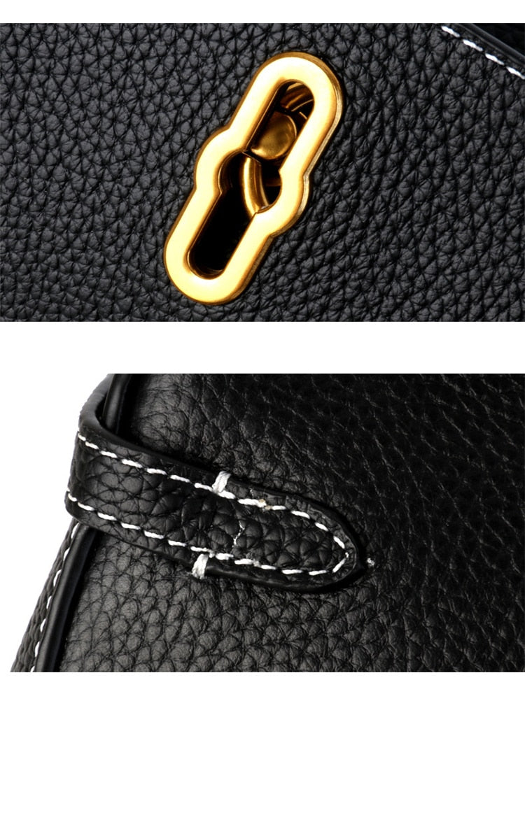 Handbag Ladies New Hot Genuine - Leather Elegant Saddle Bag For Mature Women High Quality.